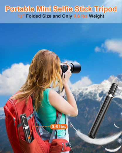 Selfie Stick,67 Inch/1.7 Meter Selfie Stick Tripod,Gifts for Women Men,Portable Cell Phone Tripod Stand with Wireless Remote Shutter Compatible with Iphone 16E/16/15/14/13, Samsung Series(Black)