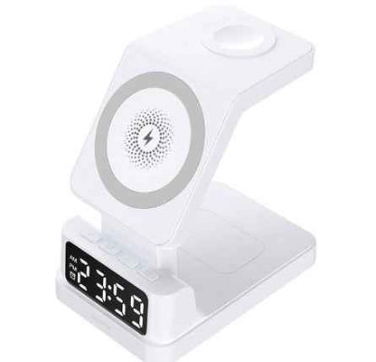 Magnetic 3-in-1 Wireless Charger with Clock