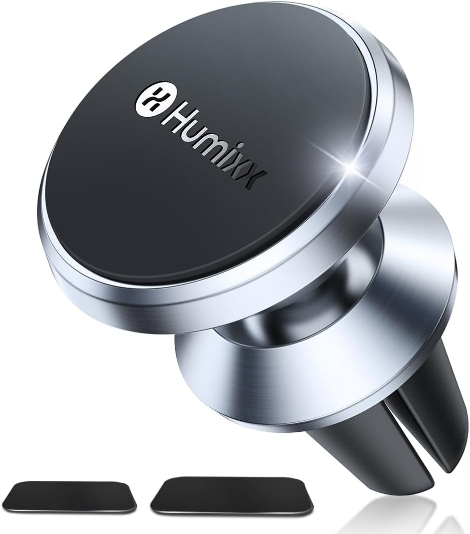 [8*Powerful Magnets Phone Holders for Your Car [Durable ＆ Sturdy] Magnetic Phone Holder Mount for Car 362° Rotation Car Vent Clip Fit for Iphone Samsung ＆ All Phones, Silver