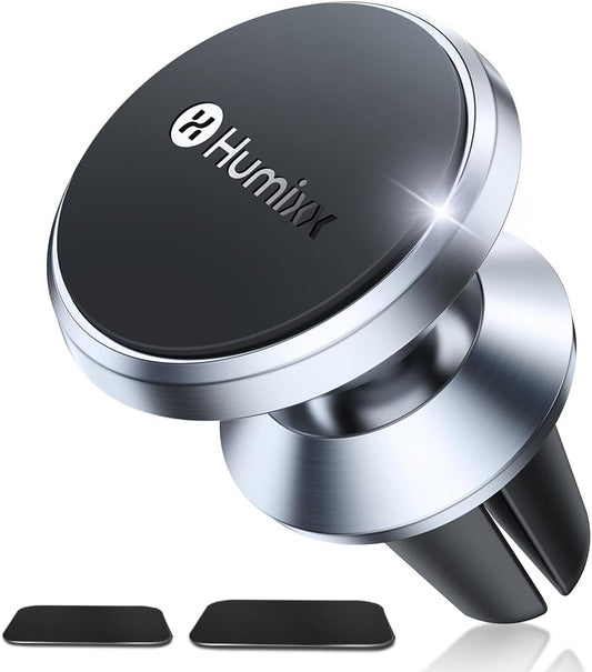 [8*Powerful Magnets Phone Holders for Your Car [Durable ＆ Sturdy] Magnetic Phone Holder Mount for Car 362° Rotation Car Vent Clip Fit for Iphone Samsung ＆ All Phones, Silver