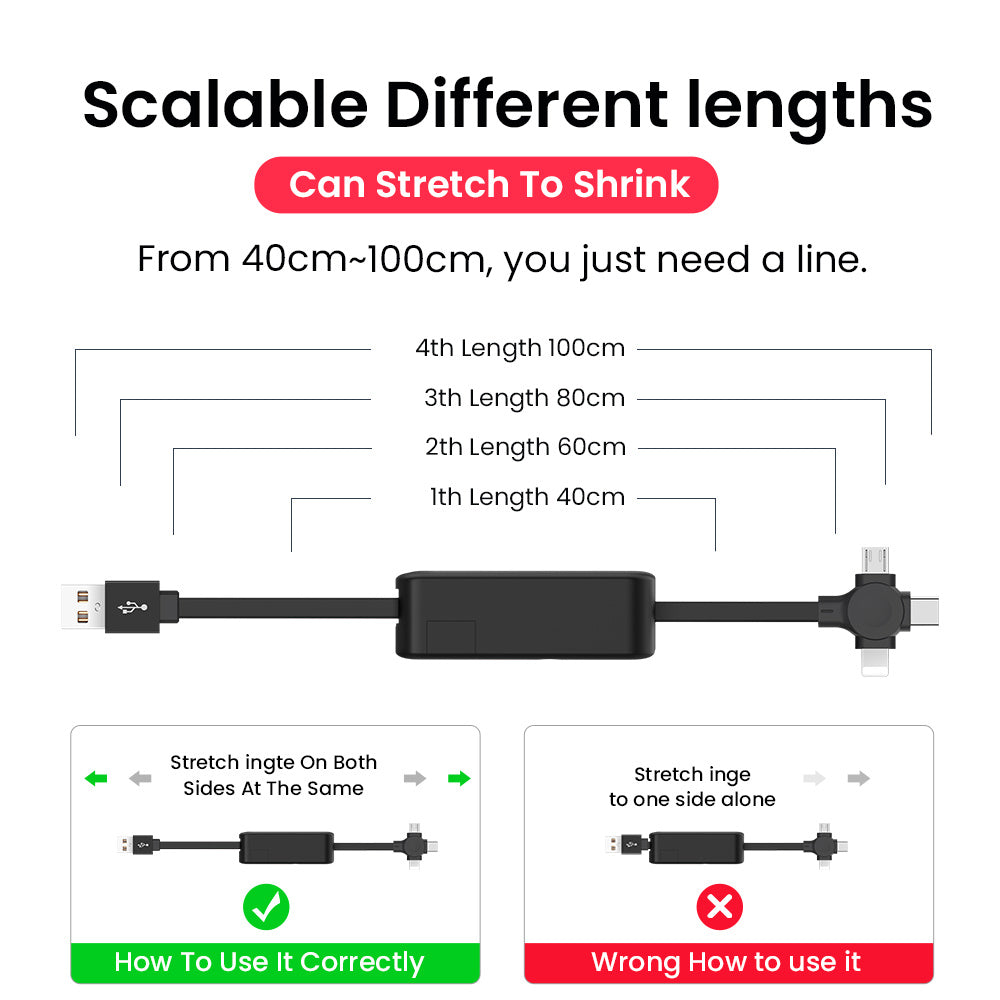 4 In 1 Retractable USB Cable Creative Macaron Type C Micro Cable For I Phone With Phone Stand Charging Data Cable Line Storage Box - Small Enterprise