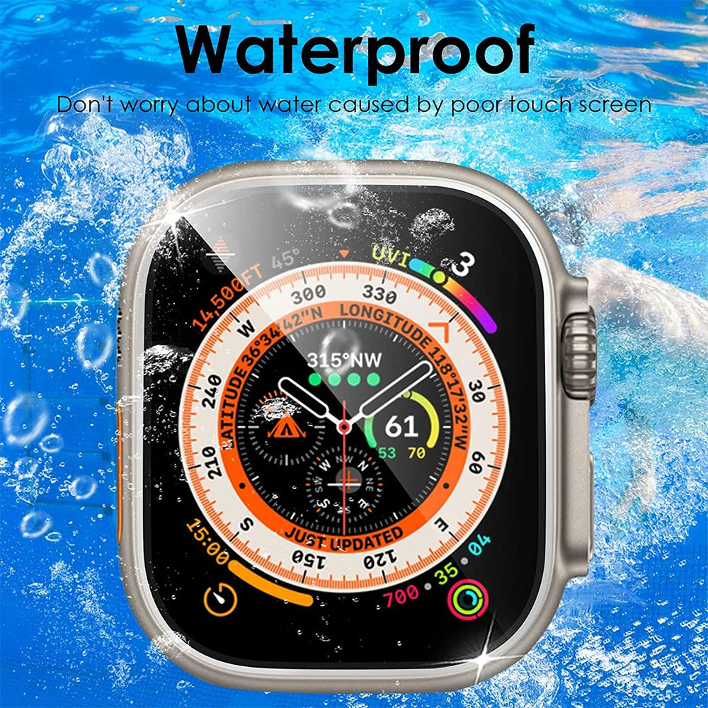 Screen Protector Glass for Apple Watch Ultra 2 49Mm Metal Tempered Frame Film Anti-Scratch Iwatch Series Ultra 49 Mm Accessories