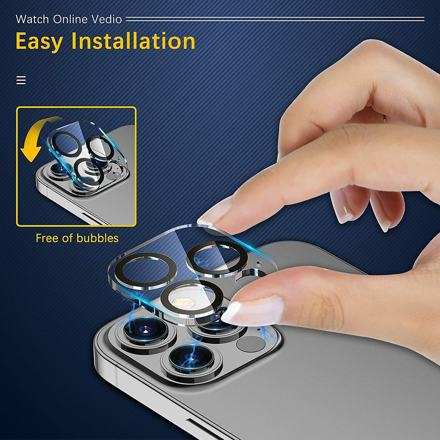 3X for Iphone 16 15 14 13 12 11 Pro Max Tempered Glass Camera Lens Protector