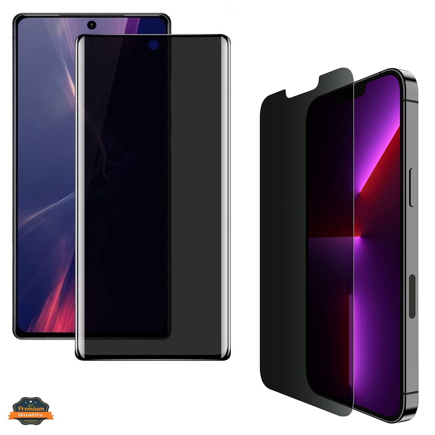 For Samsung Galaxy S23 Ultra Privacy Screen Protector Tempered Glass Anti-Spy Anti-Peek 9H Hardness Screen Cover by  - Black