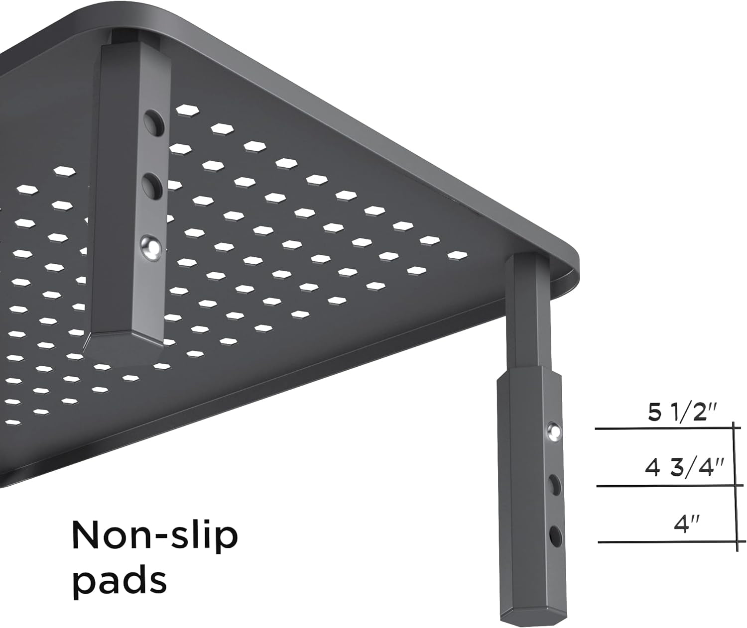 Back Saver Monitor Stand for Desk - 2 Pack Monitor Riser - Anti-Skid HD Hexagonal Steel Computer Stand - Free Cable Ties - Mesh Metal Computer Item Stand - Printer & Imac