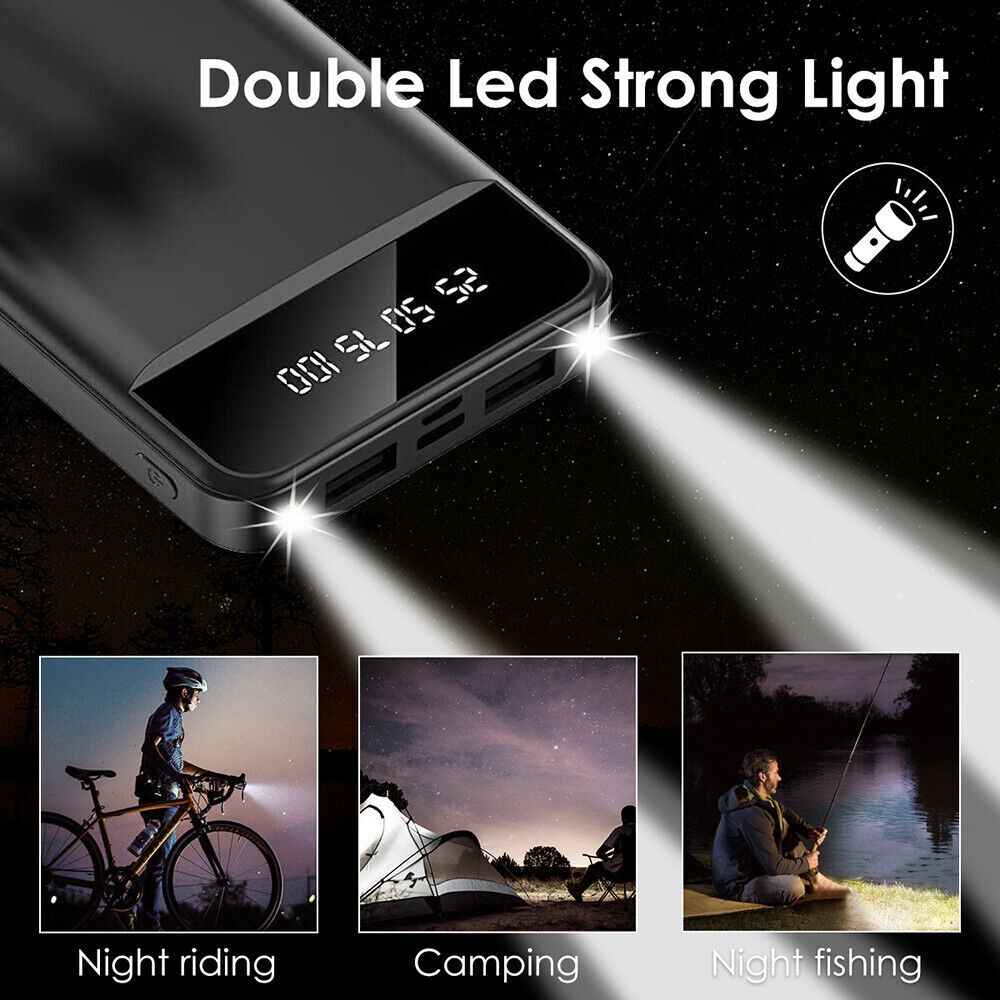 Power Bank 9000000mAh Fast Charger 4 USB Ports