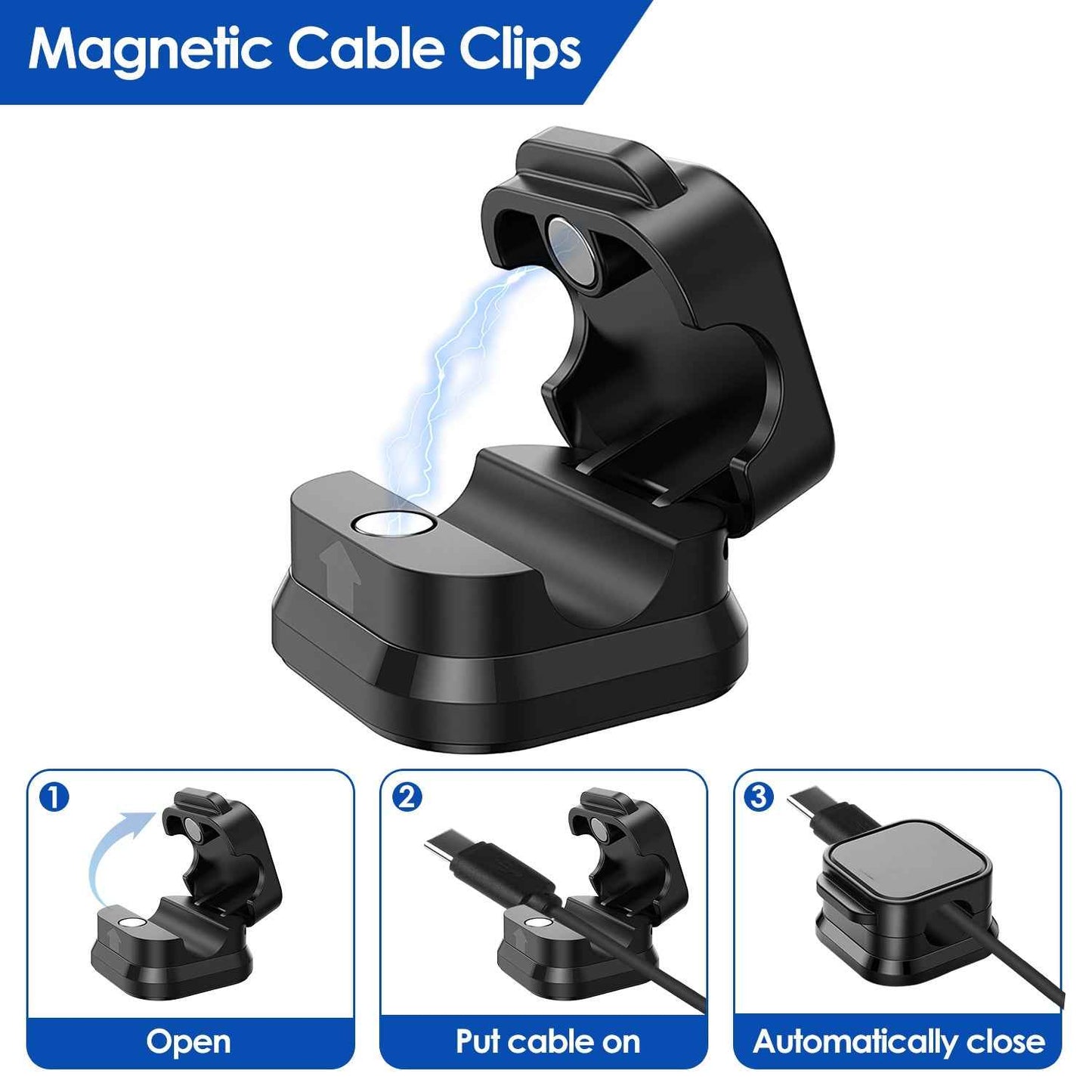 6 Pack Magnetic Cable Clips Cord Organizer Holders