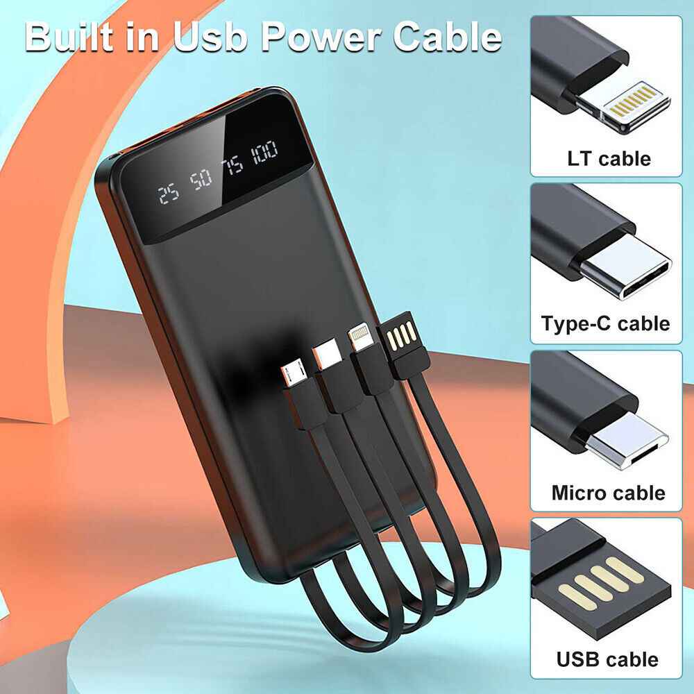 Power Bank 9000000mAh Fast Charger 4 USB Ports