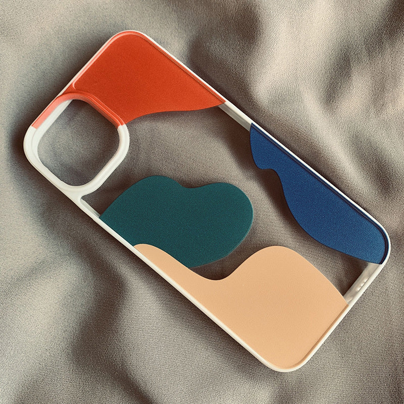 Color Block Contrast Color Geometry Suitable For 13 Mobile Phone Cases - Small Enterprise