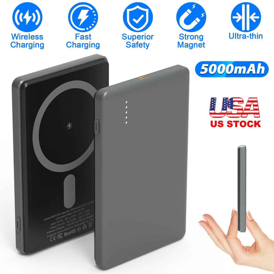 2-in-1 MagSafe Wireless Slim Power Bank 5000mAh