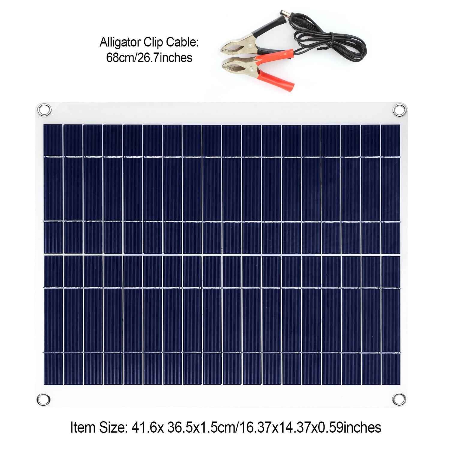 25W 12V Solar Panel Charger, Dual USB, IP68 for Car/RV