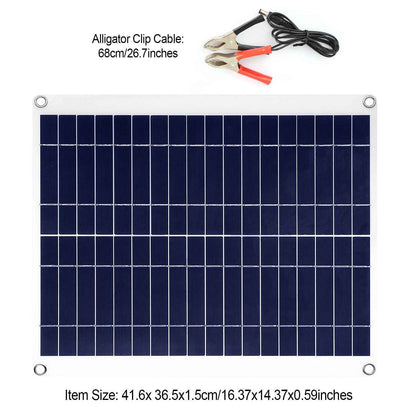 25W 12V Solar Panel Charger, Dual USB, IP68 for Car/RV