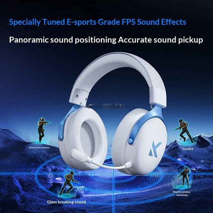 Over-Ear Bluetooth Gaming Headset with Four Modes