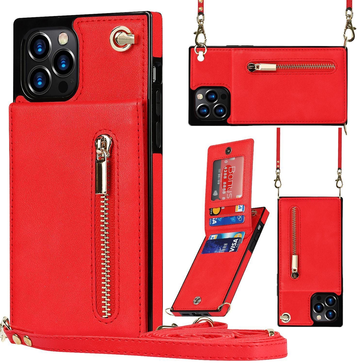 Leather Case Card  12 Messenger Phone Case Explosive Style - Small Enterprise