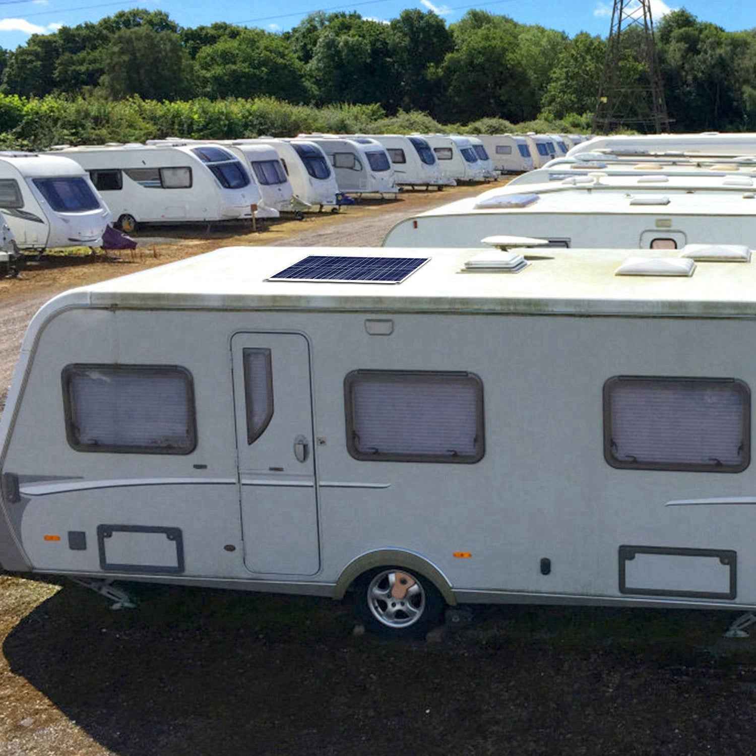 25W 12V Solar Panel Charger, Dual USB, IP68 for Car/RV