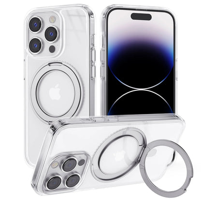 Iphone 14 Pro Case Magsafe Compatible, Acrylic Phone Case with 360° Magnetic Ring Stand