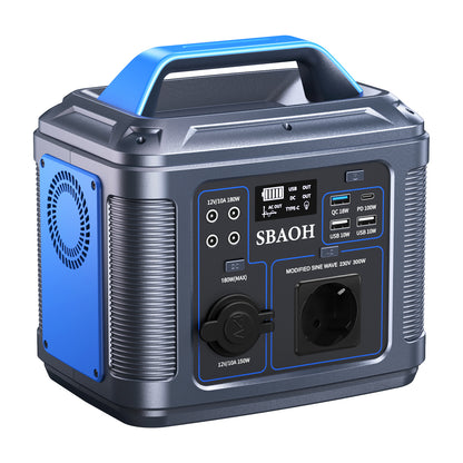 SBAOH Portable Power Station 300W,solar Power Generator 296Wh 80000mAh,solar Power Bank Portable Charger