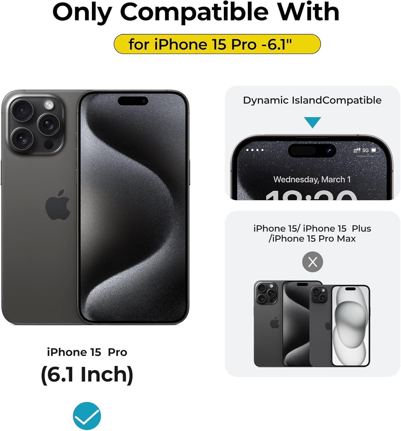 [2 Pack Anti-Glare Matte Screen Protector Compatible for Iphone 15 Pro, 9H Full Coverage Tempered Film for Gamming[Ultra-Thin][Ultra-Smooth][Anti-Fingerprint][Bubble Free]