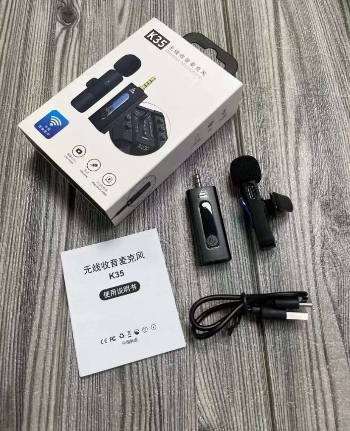 Collar Clip Microphone Outdoor Video Recording Wireless Microphone