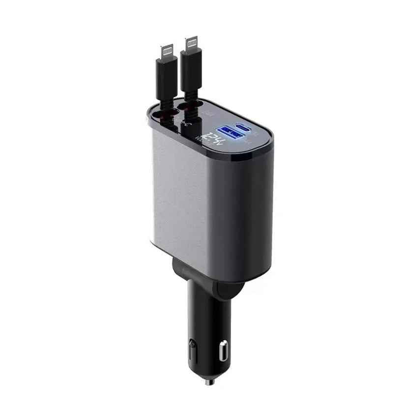 100W Metal Car Charger USB & Type-C Fast Adapter