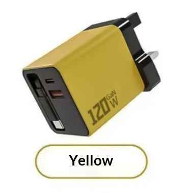 120W GaN Fast Charger with Retractable Cable