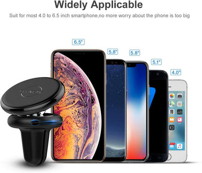 Magnetic Phone Car Mount Holder - Car Air Vent Magnet Cell Phone Holder for Car Strong N52 Magnetic Car Phone Mount with 4 Pcs Metal Plate Compatible with Iphone 12 Pro 11 Samsung Google LG