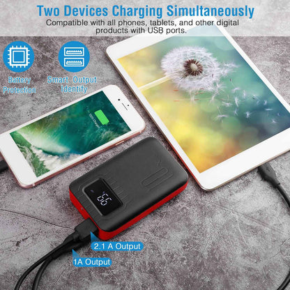 Portable 1W Power Bank with LCD & Dual USB Charging
