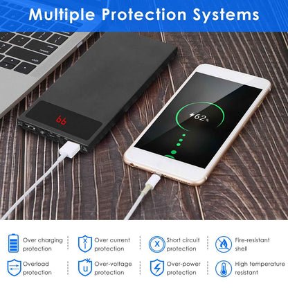 Ultra-thin 20000mAh Power Bank Dual USB Flashlight