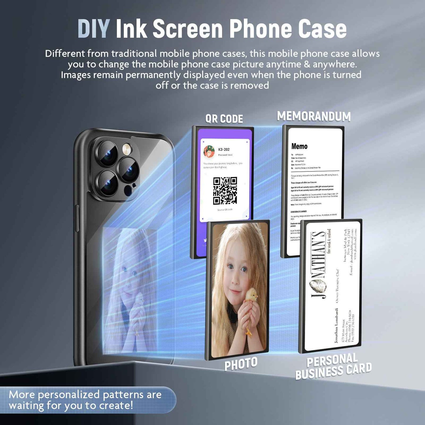 iPhone 15 Pro Max NFC Ink Screen Flip Case
