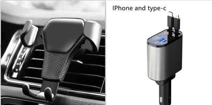 100W Metal Car Charger USB & Type-C Fast Adapter