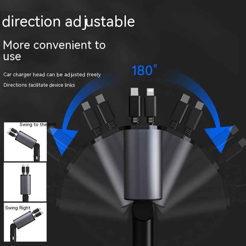 100W Metal Car Charger USB & Type-C Fast Adapter