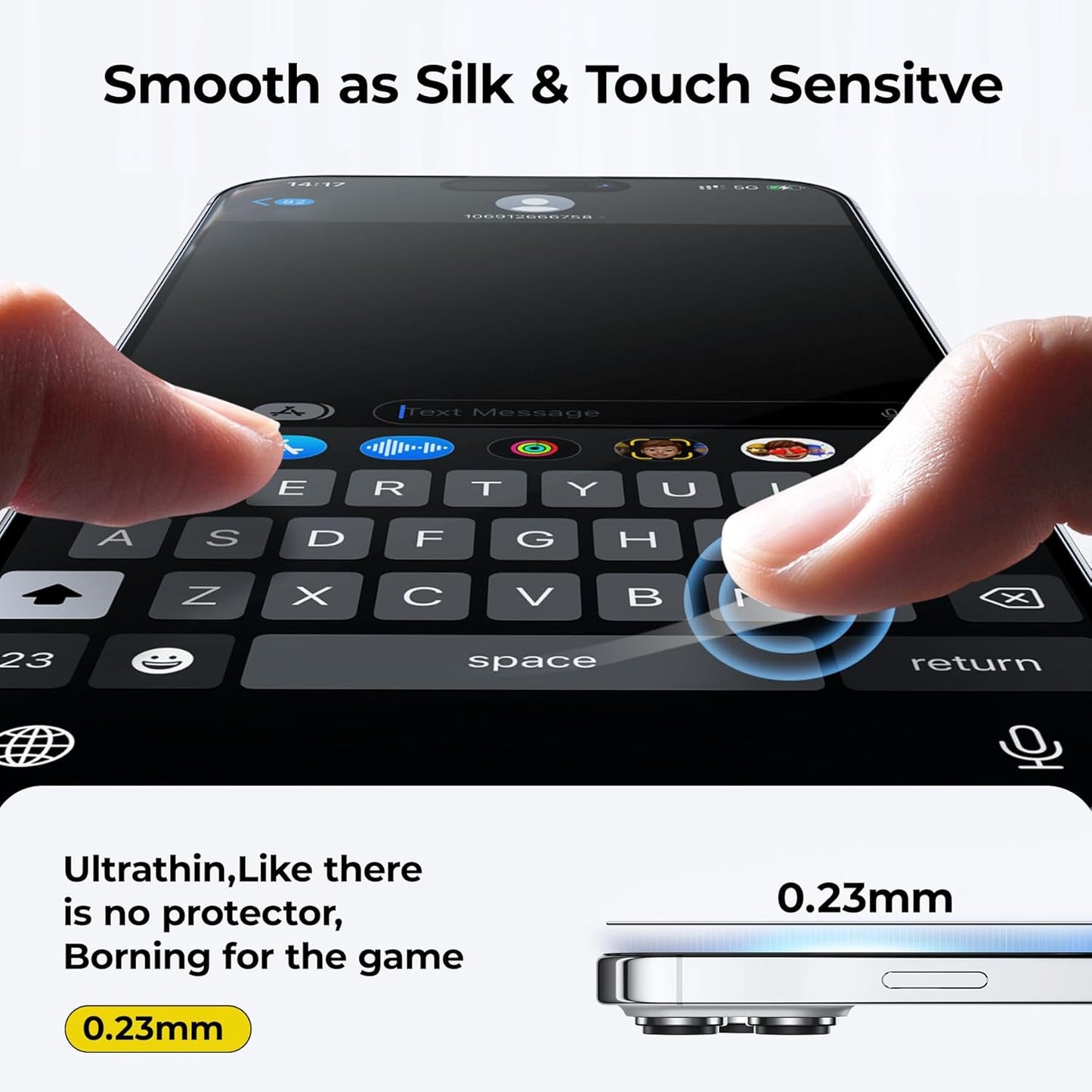 [2 Pack Anti-Glare Matte Screen Protector Compatible for Iphone 15 Pro, 9H Full Coverage Tempered Film for Gamming[Ultra-Thin][Ultra-Smooth][Anti-Fingerprint][Bubble Free]