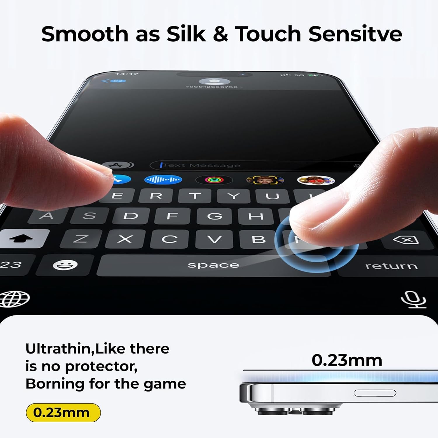 [2 Pack Anti-Glare Matte Screen Protector Compatible for Iphone 15 Pro, 9H Full Coverage Tempered Film for Gamming[Ultra-Thin][Ultra-Smooth][Anti-Fingerprint][Bubble Free]