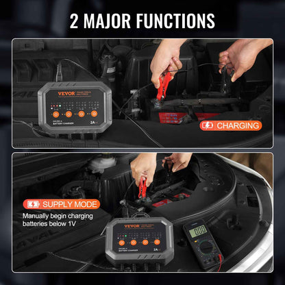 VEVOR 8-Amp Smart Battery Charger & Maintainer