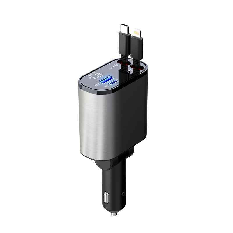 100W Metal Car Charger USB & Type-C Fast Adapter