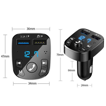 Wireless Bluetooth FM Transmitter Car Adapter & Charger
