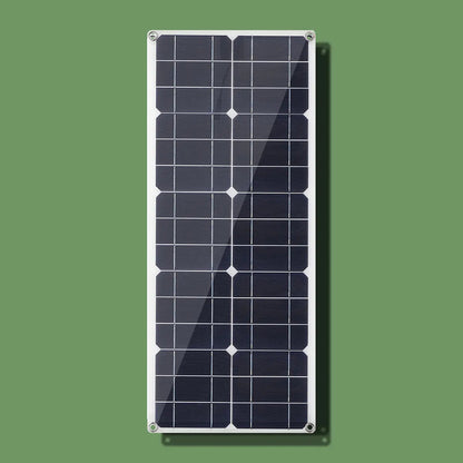30W 18V Semi-flexible Solar Panel Outdoor Solar Charging Panel USB Phone Charger